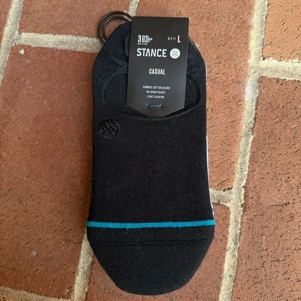 Stance Unisex 3-Pack Icon No Show Height Casual Socks Multicolor L NWT